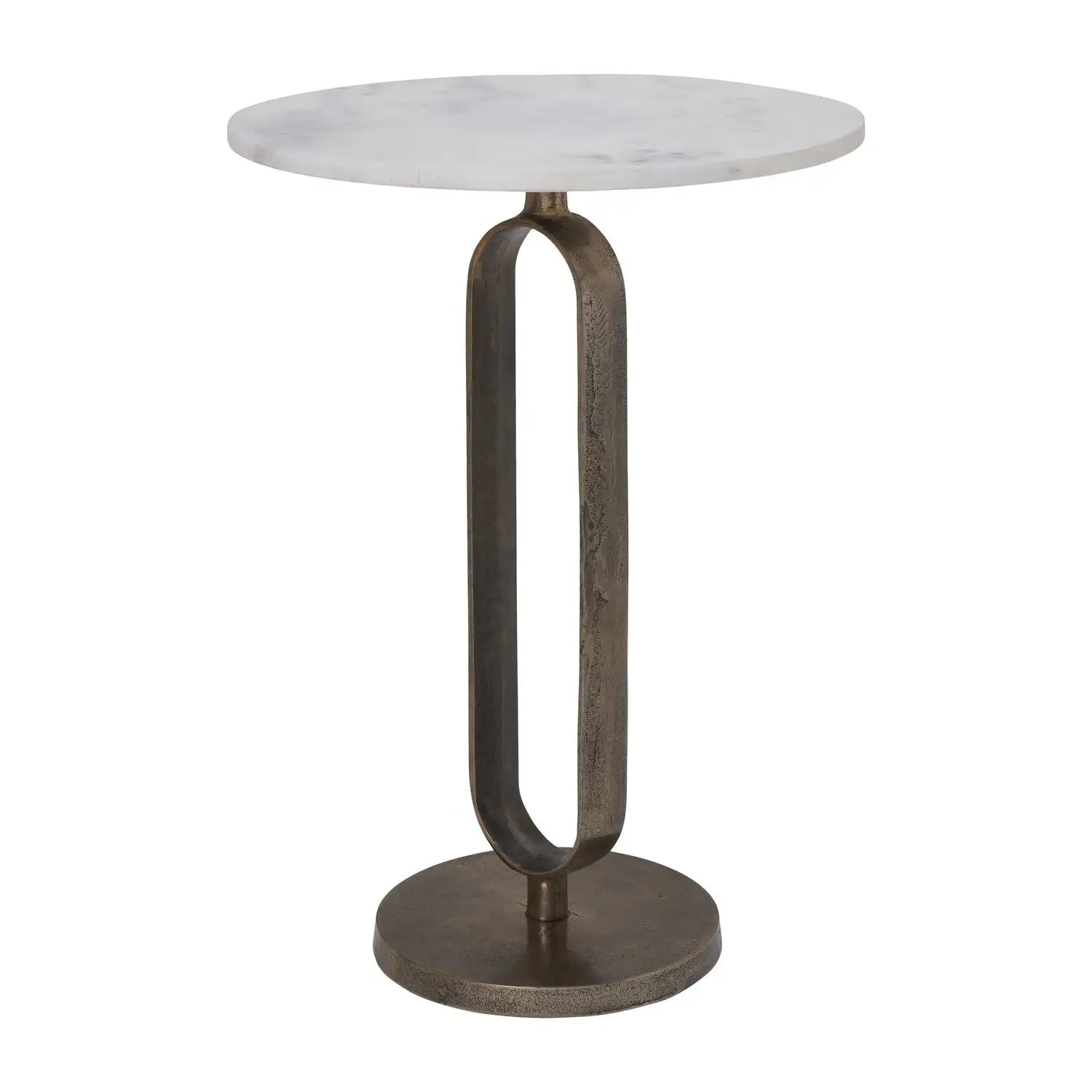 RENWIL IRENE INDOOR CAST ALUMINUM SIDE TABLE ANTIQUE - Side