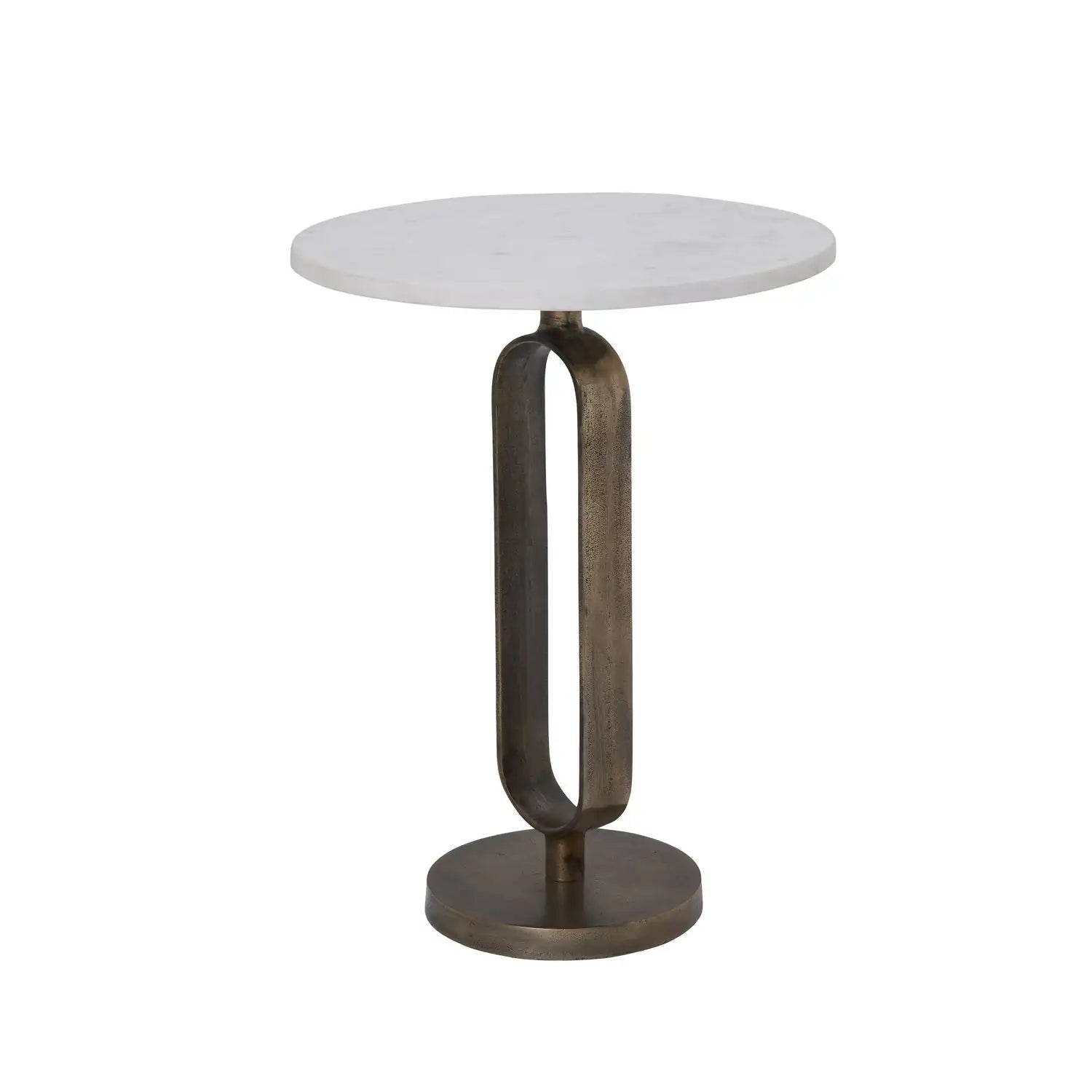 RENWIL IRENE INDOOR CAST ALUMINUM SIDE TABLE ANTIQUE - Side