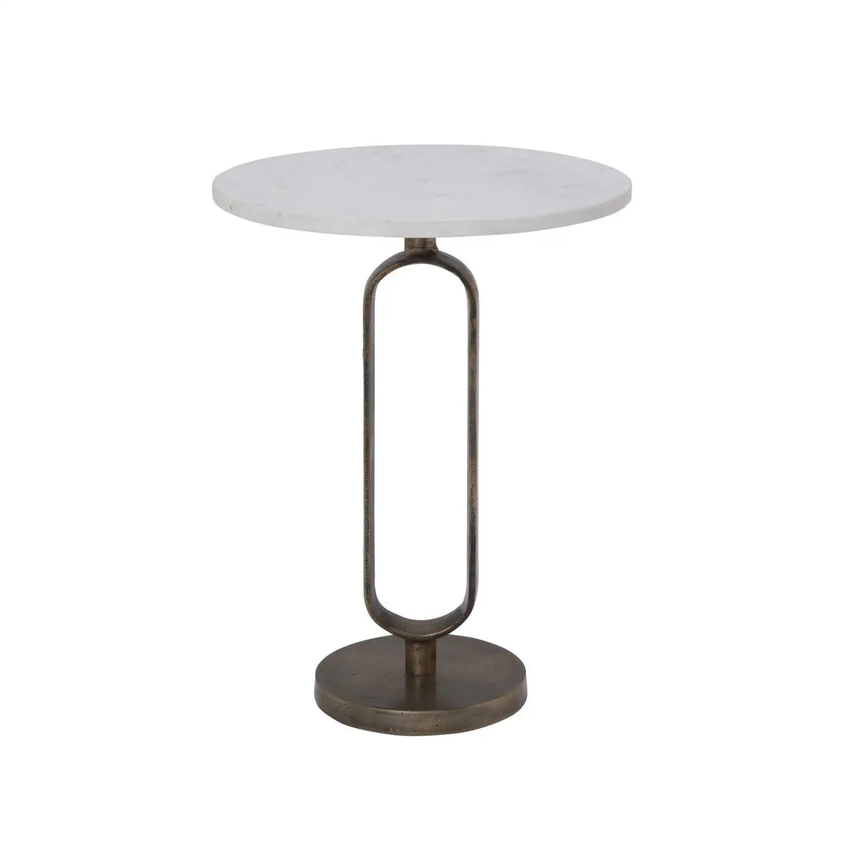 RENWIL, IRENE INDOOR CAST ALUMINUM SIDE TABLE ANTIQUE, SIDE TABLES