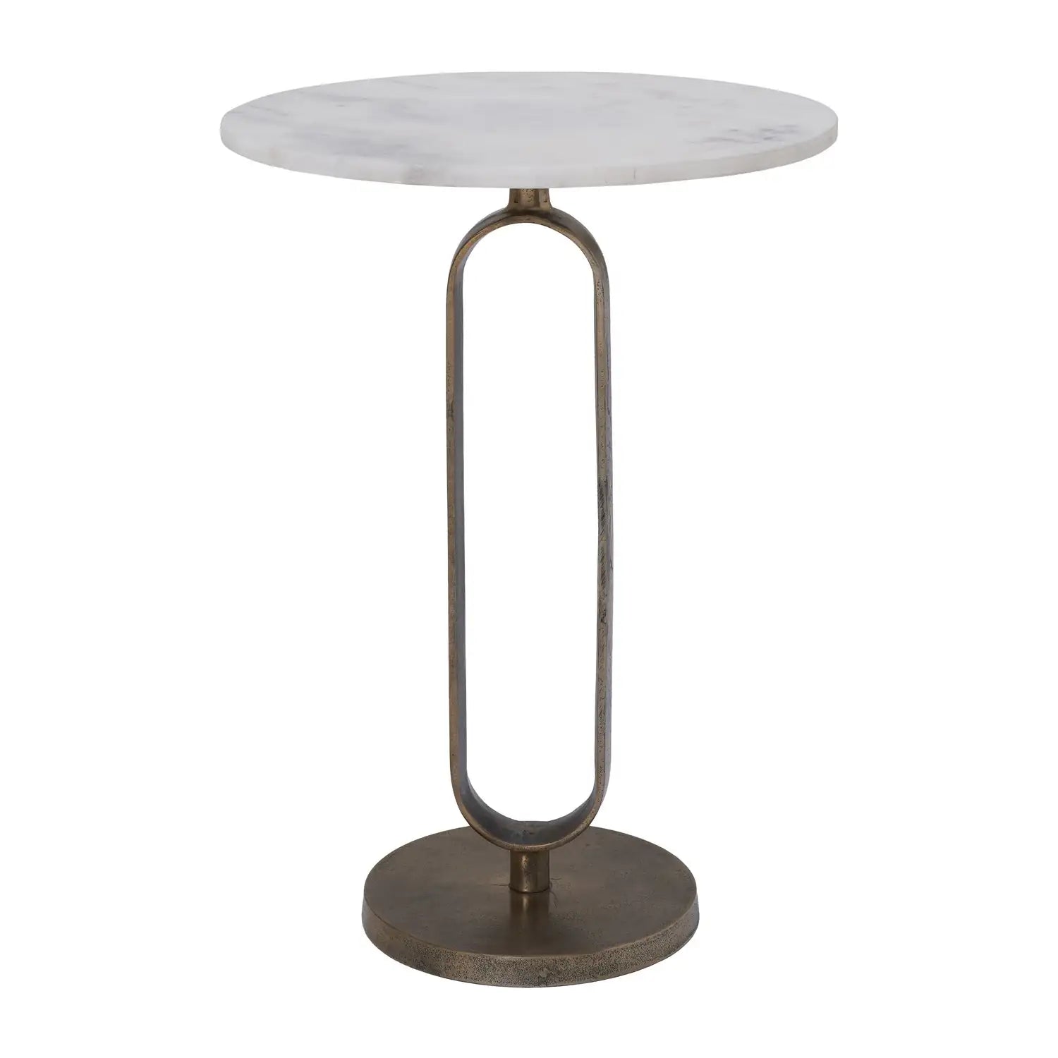 RENWIL IRENE INDOOR CAST ALUMINUM SIDE TABLE ANTIQUE - Side