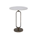 RENWIL IRENE INDOOR CAST ALUMINUM SIDE TABLE ANTIQUE - Side