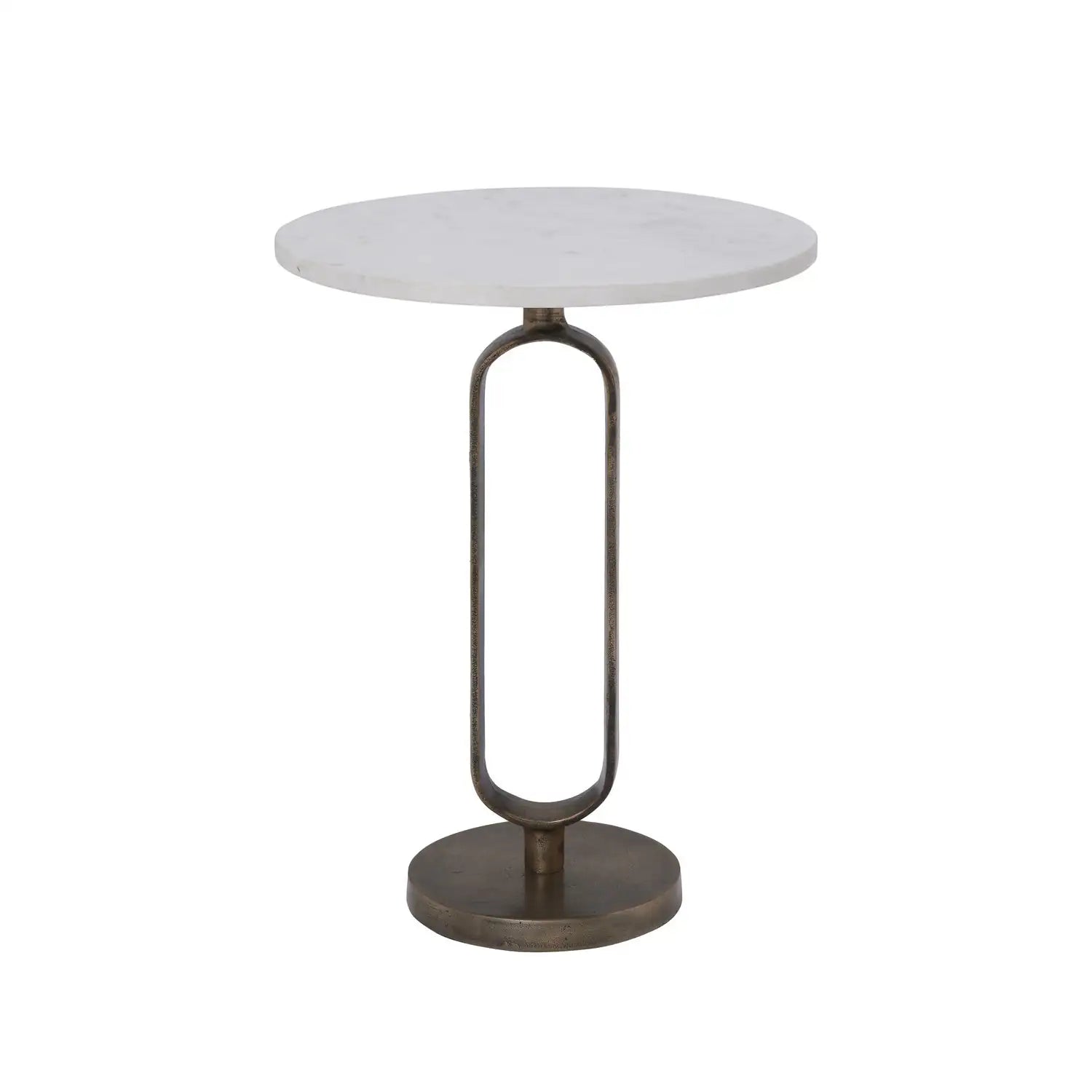 RENWIL IRENE INDOOR CAST ALUMINUM SIDE TABLE ANTIQUE - Side