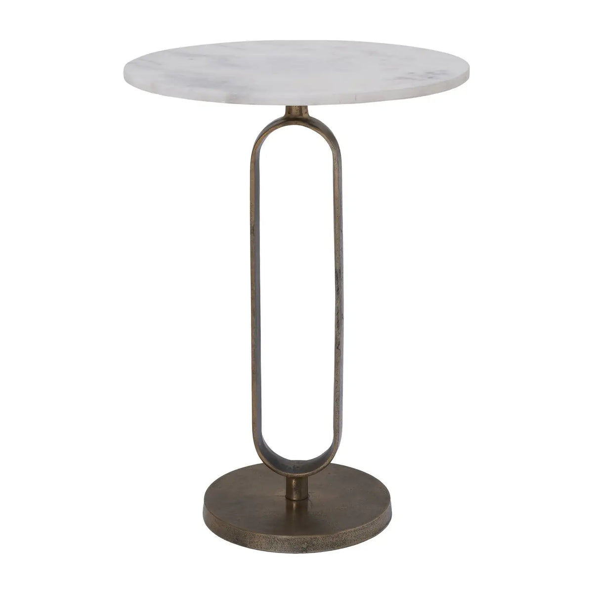 RENWIL, IRENE INDOOR CAST ALUMINUM SIDE TABLE ANTIQUE, SIDE TABLES