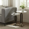 RENWIL IRENE INDOOR CAST ALUMINUM SIDE TABLE ANTIQUE - Side