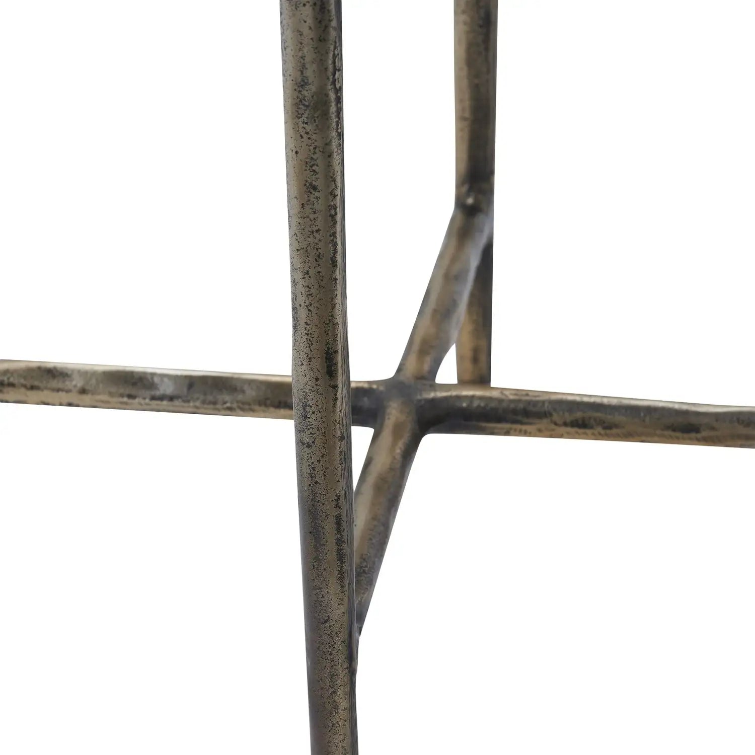 RENWIL PEARSON INDOOR CAST ALUMINUM SIDE TABLE ANTIQUE - Side