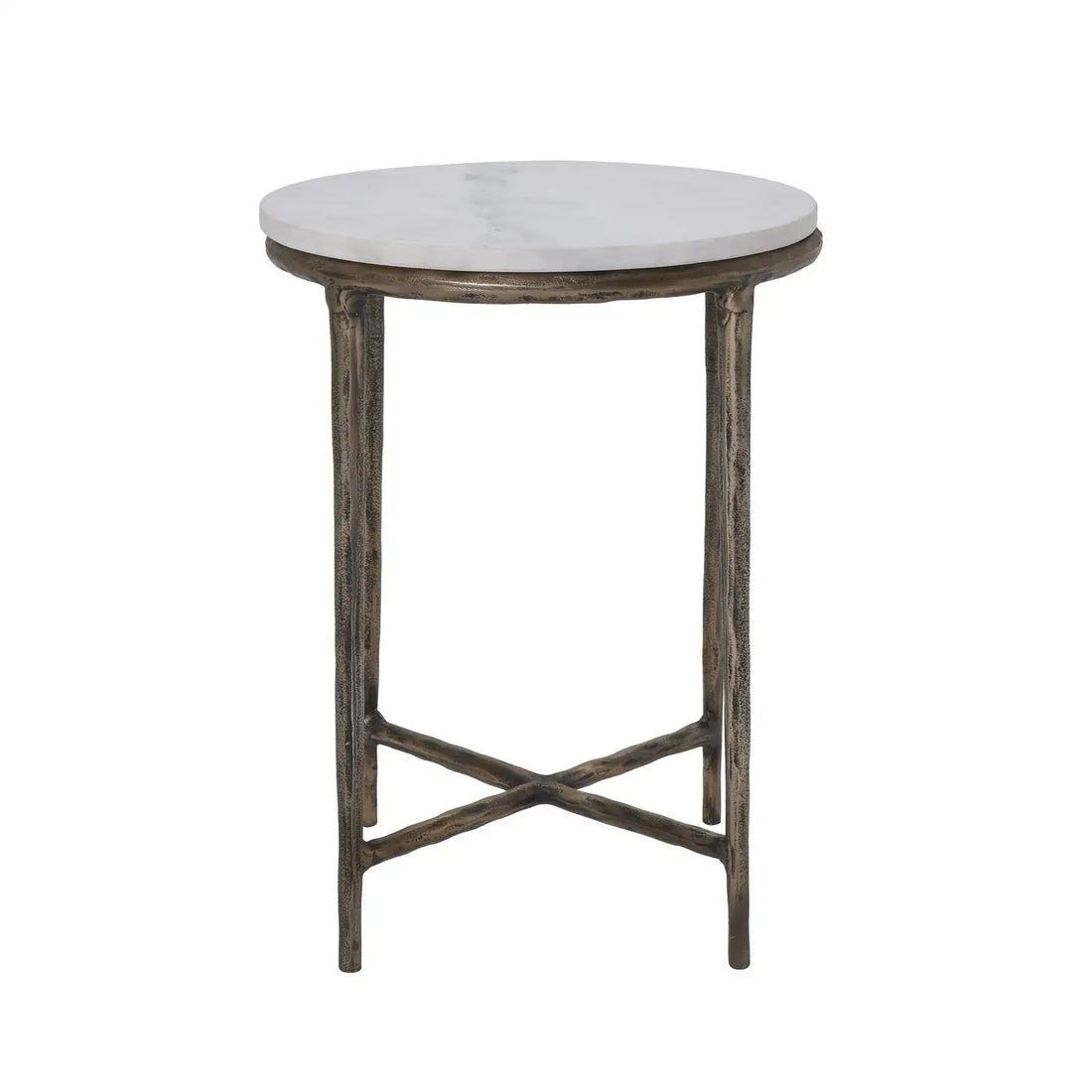 RENWIL PEARSON INDOOR CAST ALUMINUM SIDE TABLE ANTIQUE - Side