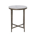RENWIL PEARSON INDOOR CAST ALUMINUM SIDE TABLE ANTIQUE - Side