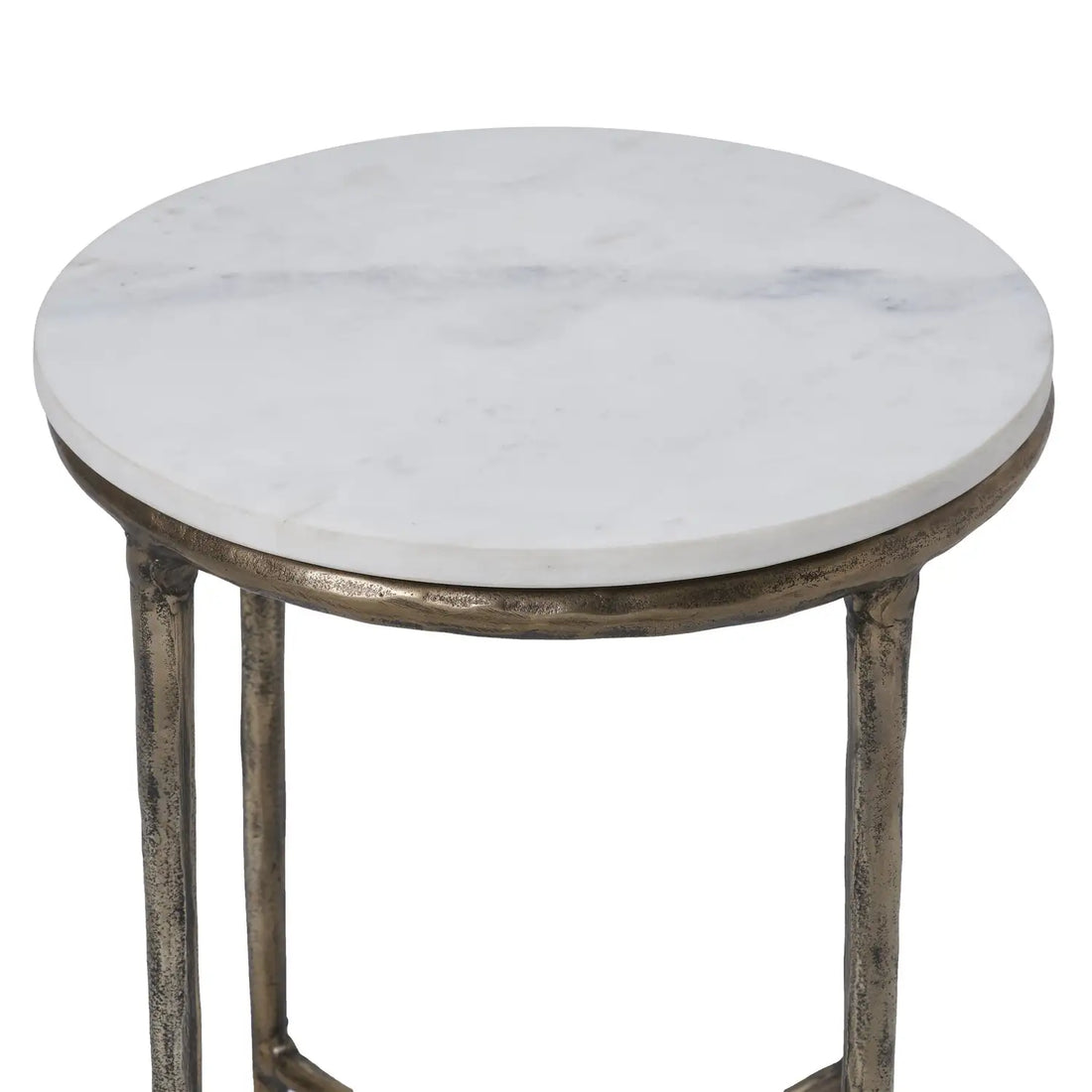 RENWIL PEARSON INDOOR CAST ALUMINUM SIDE TABLE ANTIQUE - Side