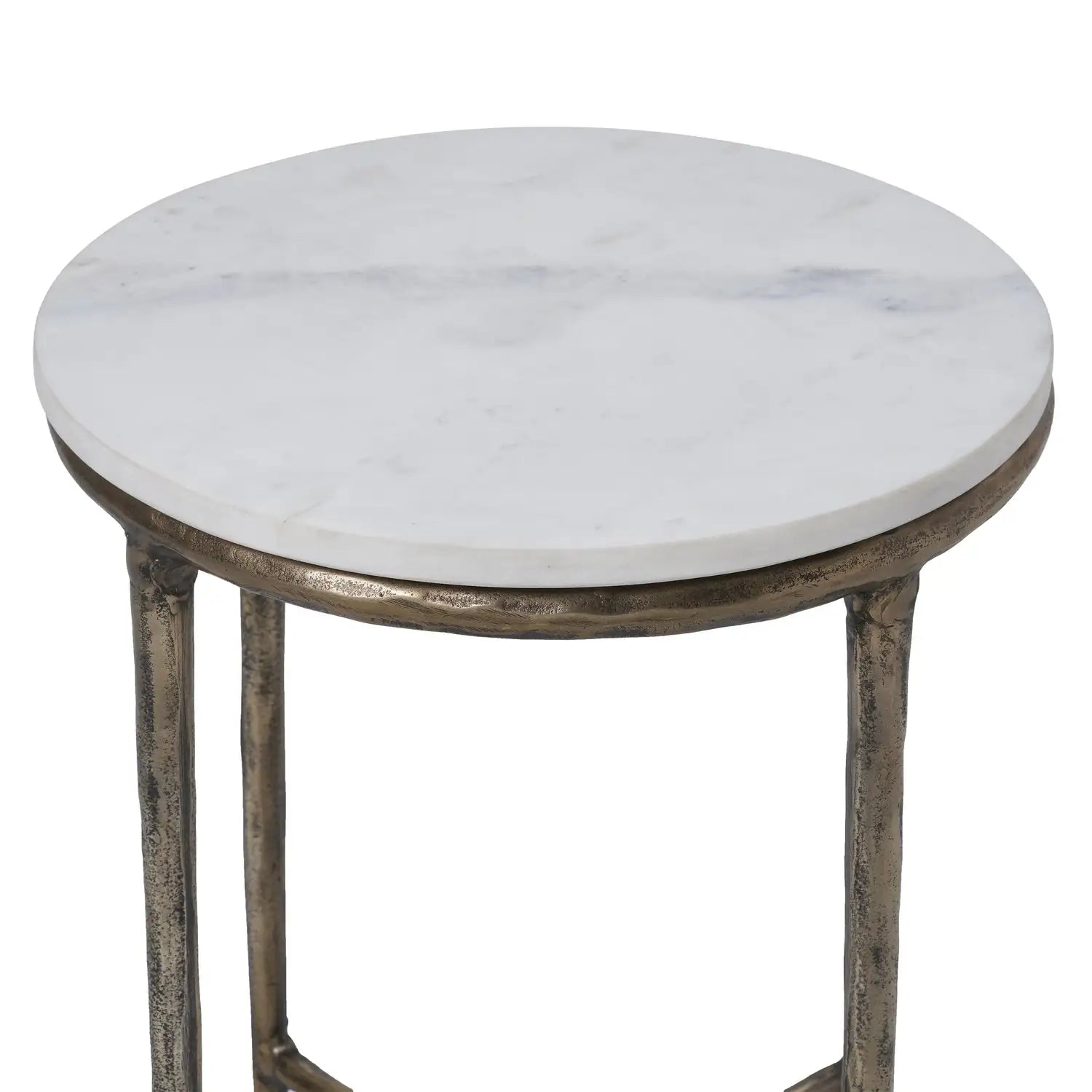 RENWIL PEARSON INDOOR CAST ALUMINUM SIDE TABLE ANTIQUE - Side