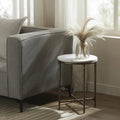 RENWIL PEARSON INDOOR CAST ALUMINUM SIDE TABLE ANTIQUE - Side