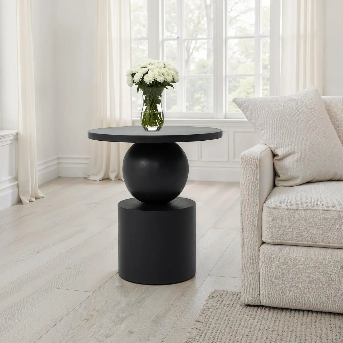 RENWIL, Paola Height Side TableBlack, SIDE TABLES