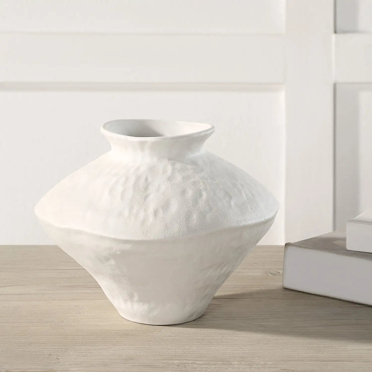 RENWIL Mills Indoor Porcelain Ceramic Vase Matte Off-White - Decorative Accents