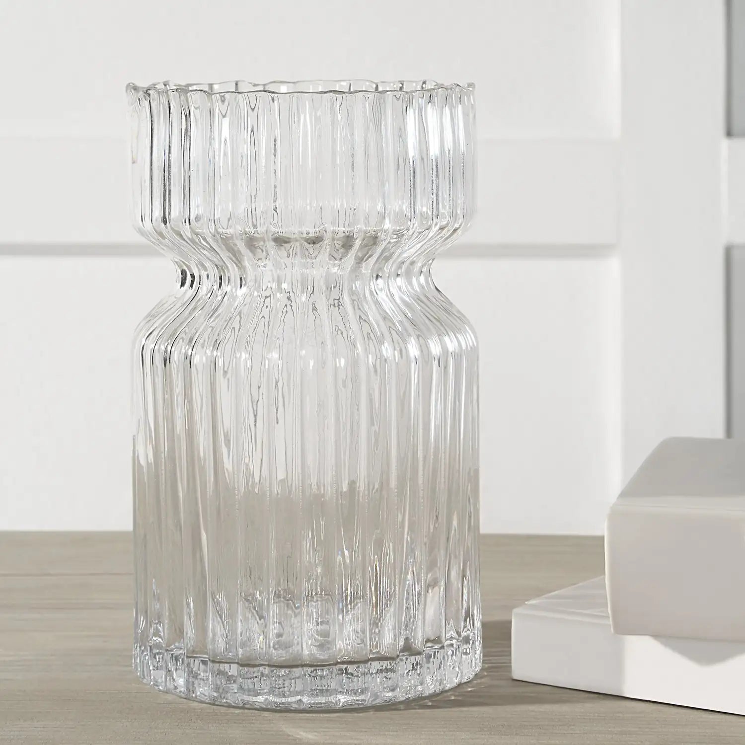 RENWIL GLADYS INDOOR MOUTH BLOWN GLASS GLASS VASE FLUTED - Decorative Accents