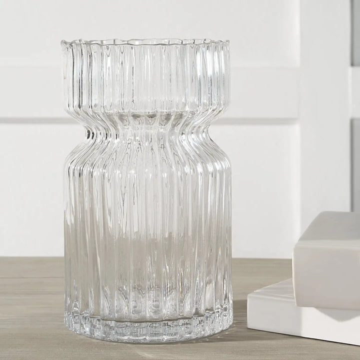 RENWIL GLADYS INDOOR MOUTH BLOWN GLASS GLASS VASE FLUTED - Decorative Accents