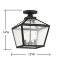SAVOY HOUSE, WOODSTOCK OUTDOOR: FLUSH MOUNT | 5-105-BK, OUTDOOR CEILING LIGHTS