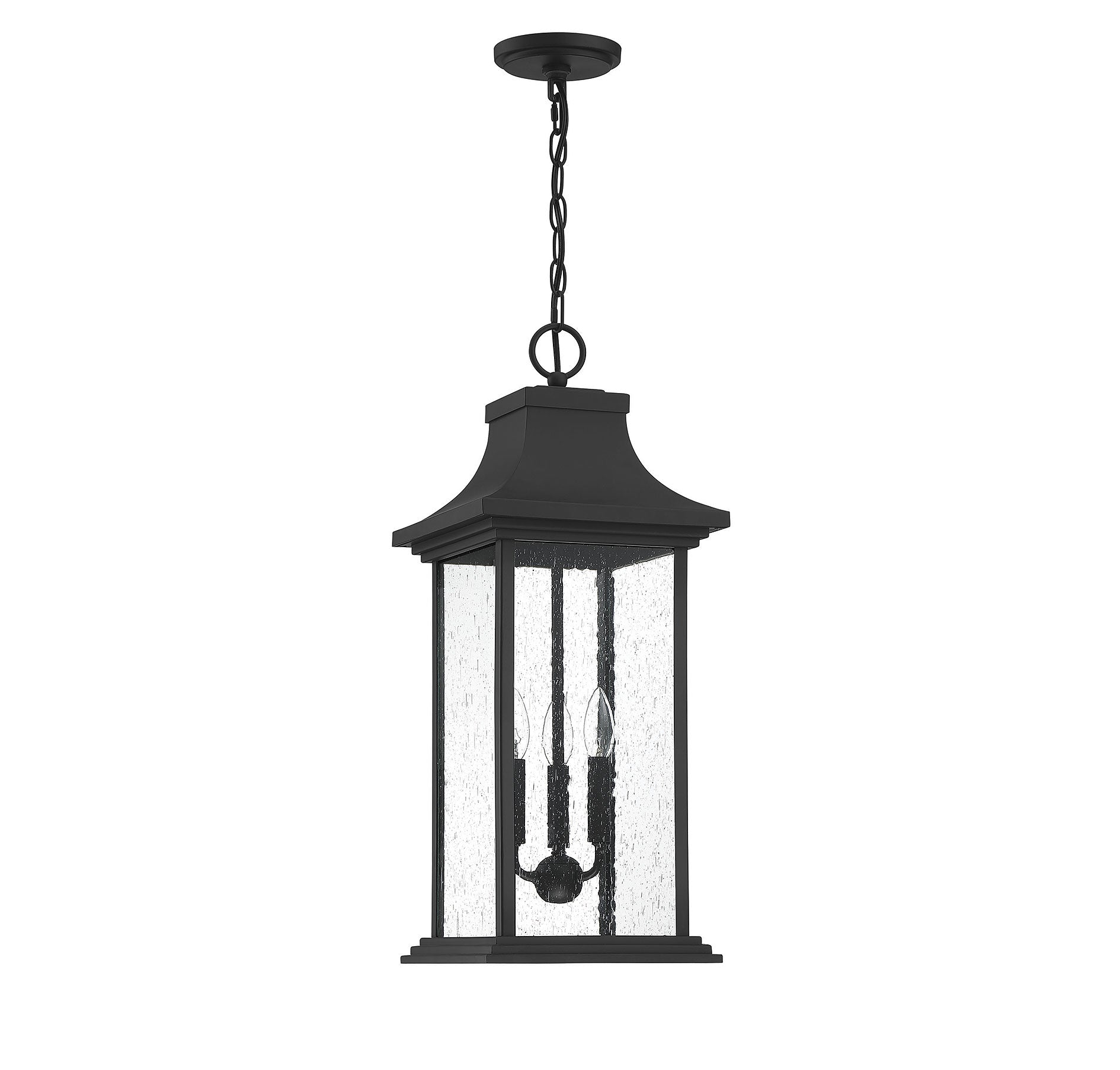 SAVOY HOUSE, HANCOCK OUTDOOR: HANGING LANTERN | 5-453-BK, OUTDOOR CEILING LIGHTS