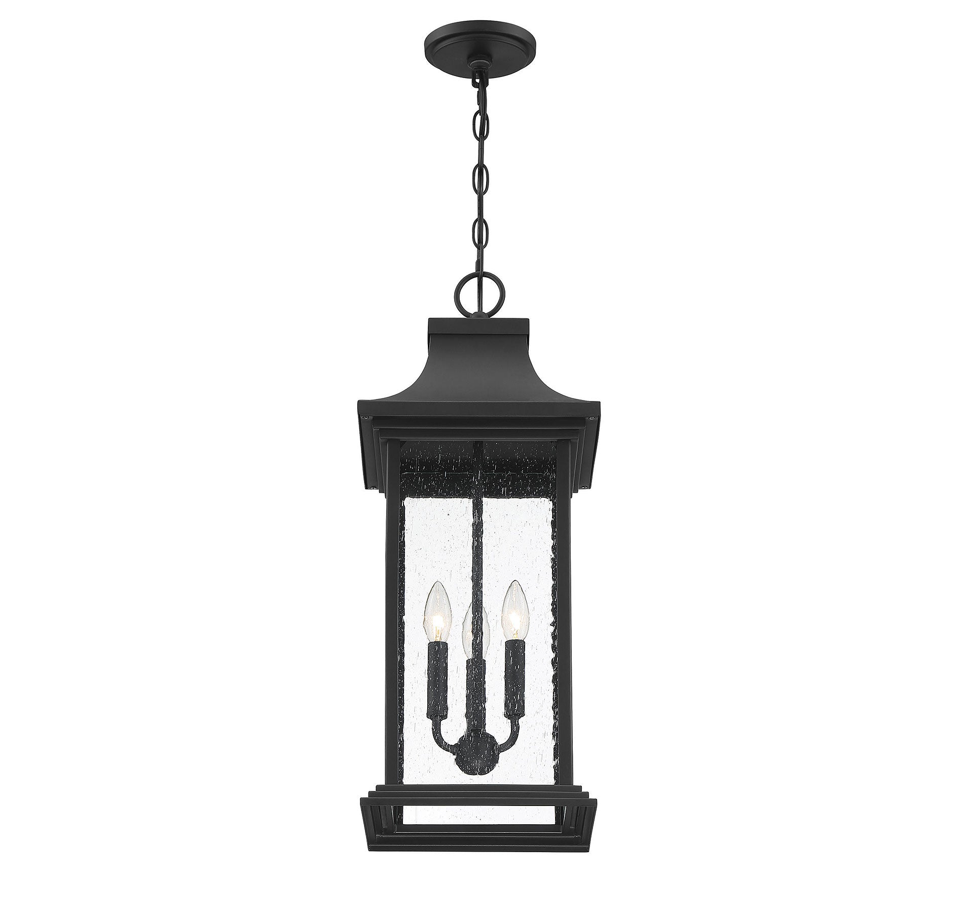 SAVOY HOUSE, HANCOCK OUTDOOR: HANGING LANTERN | 5-453-BK, OUTDOOR CEILING LIGHTS