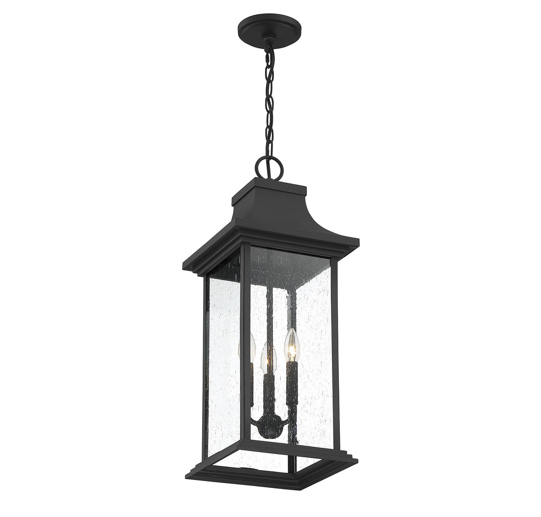 SAVOY HOUSE, HANCOCK OUTDOOR: HANGING LANTERN | 5-453-BK, OUTDOOR CEILING LIGHTS