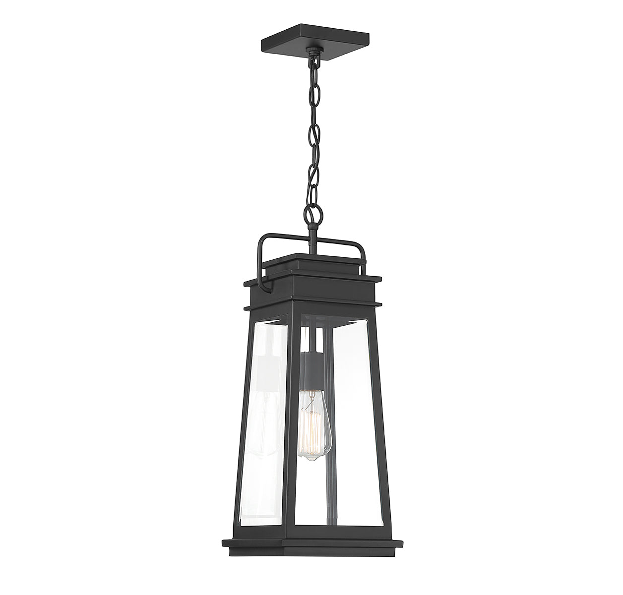 SAVOY HOUSE, BOONE OUTDOOR: HANGING LANTERN | 5-816-BK, OUTDOOR CEILING LIGHTS