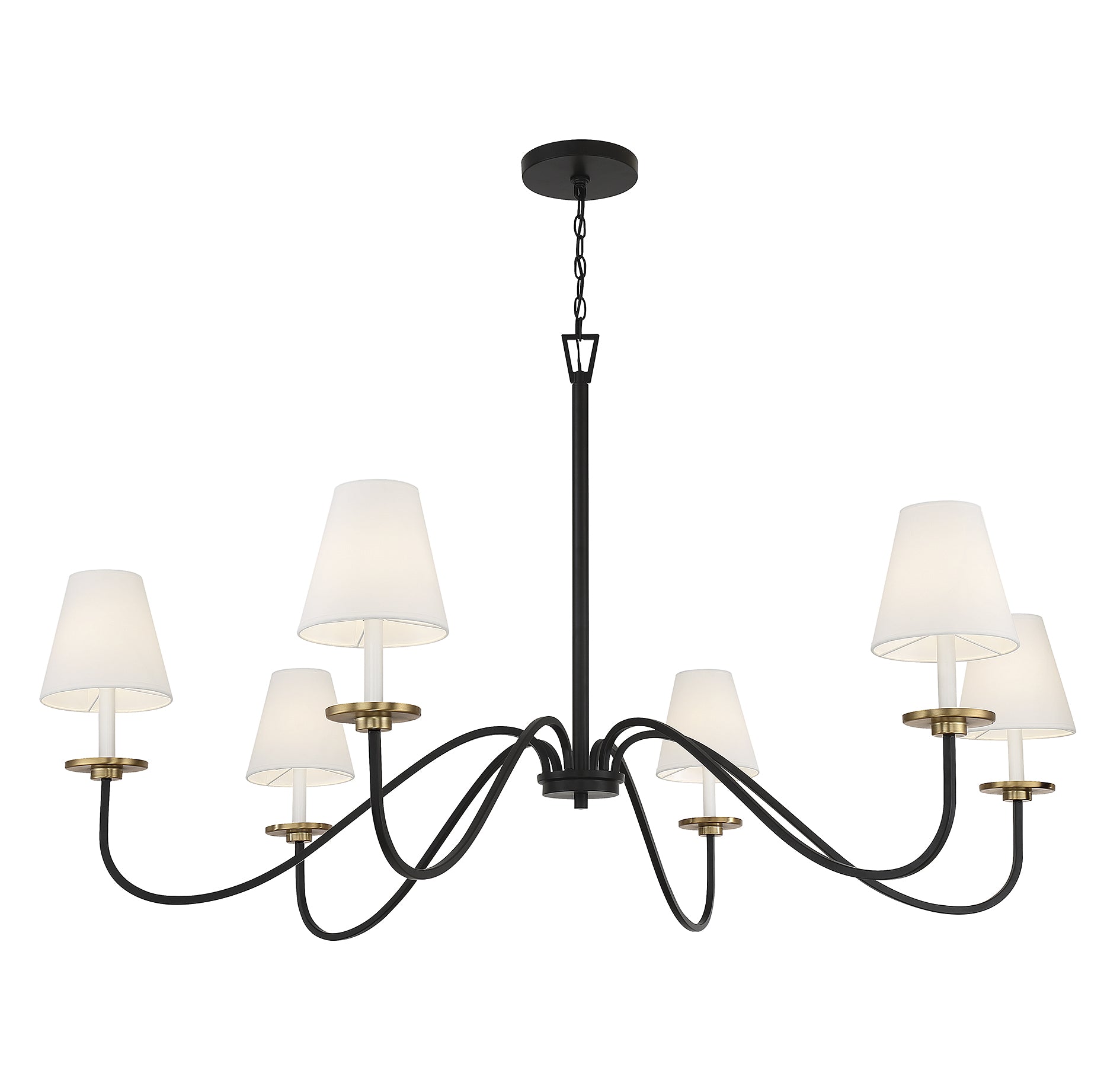 MERIDIAN, SCANDINAVIAN BLACK WITH NATURAL BRASS ACCENTS CHANDELIER, CHANDELIER LIGHT