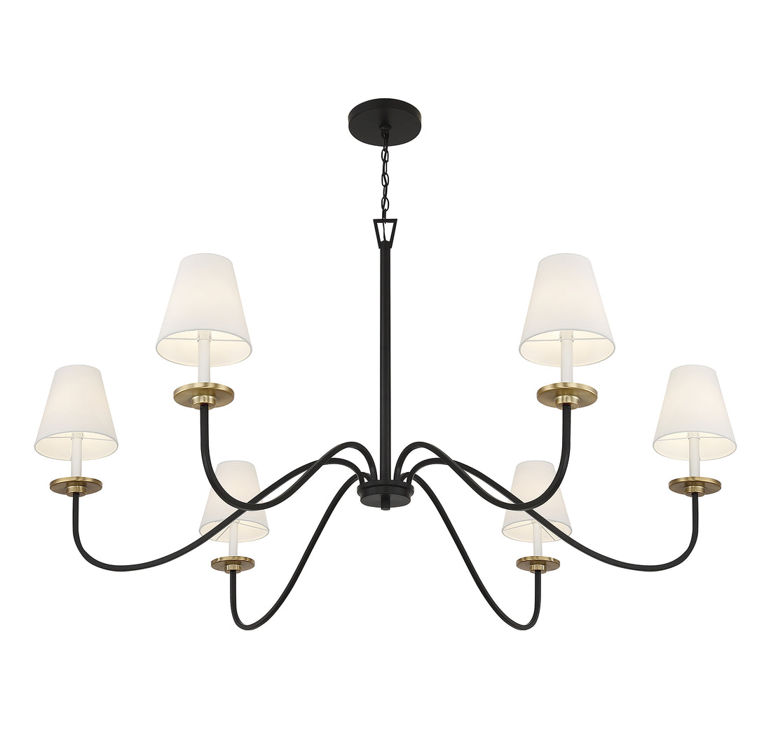 MERIDIAN, SCANDINAVIAN BLACK WITH NATURAL BRASS ACCENTS CHANDELIER, CHANDELIER LIGHT