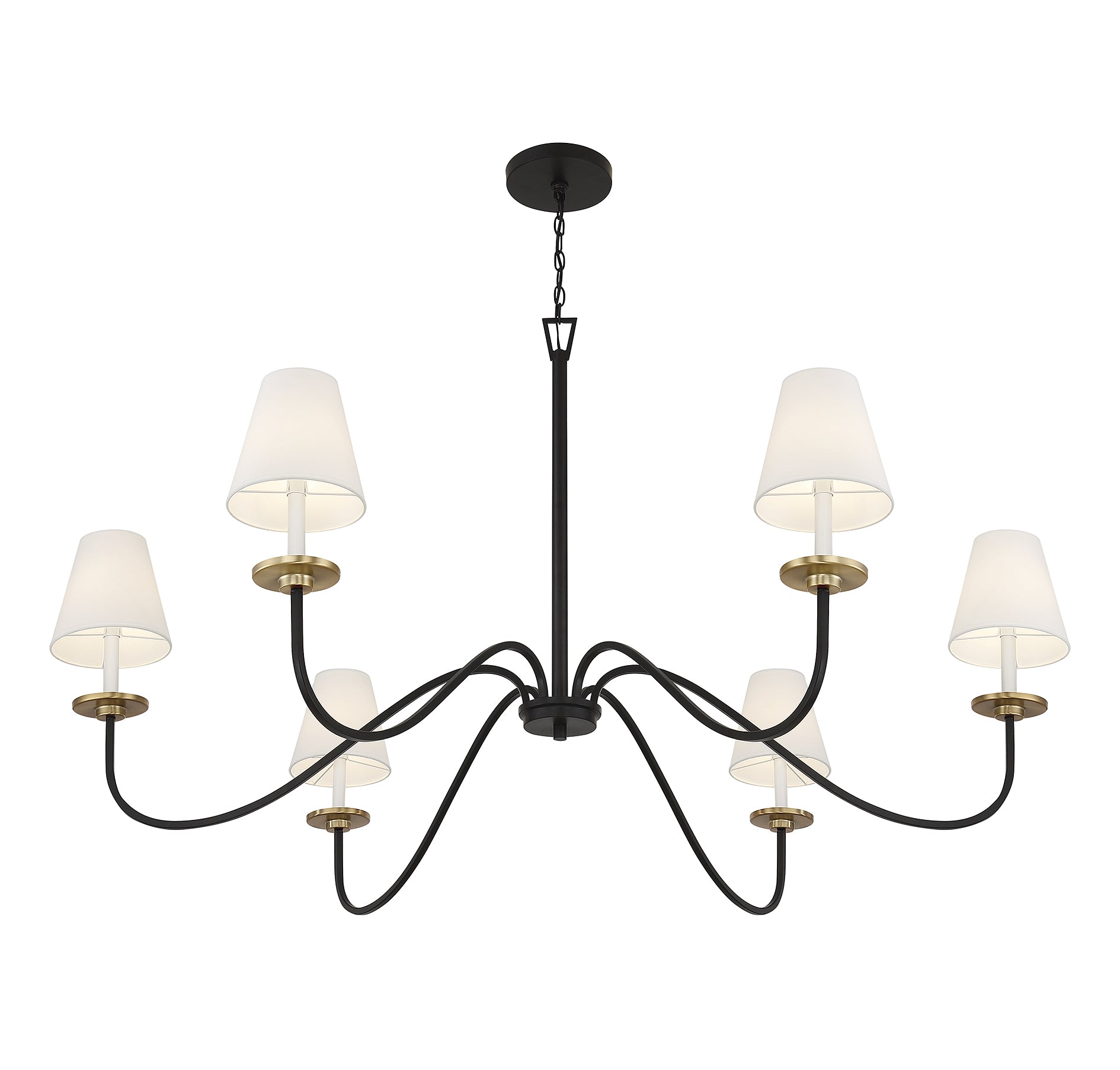 MERIDIAN, SCANDINAVIAN BLACK WITH NATURAL BRASS ACCENTS CHANDELIER, CHANDELIER LIGHT