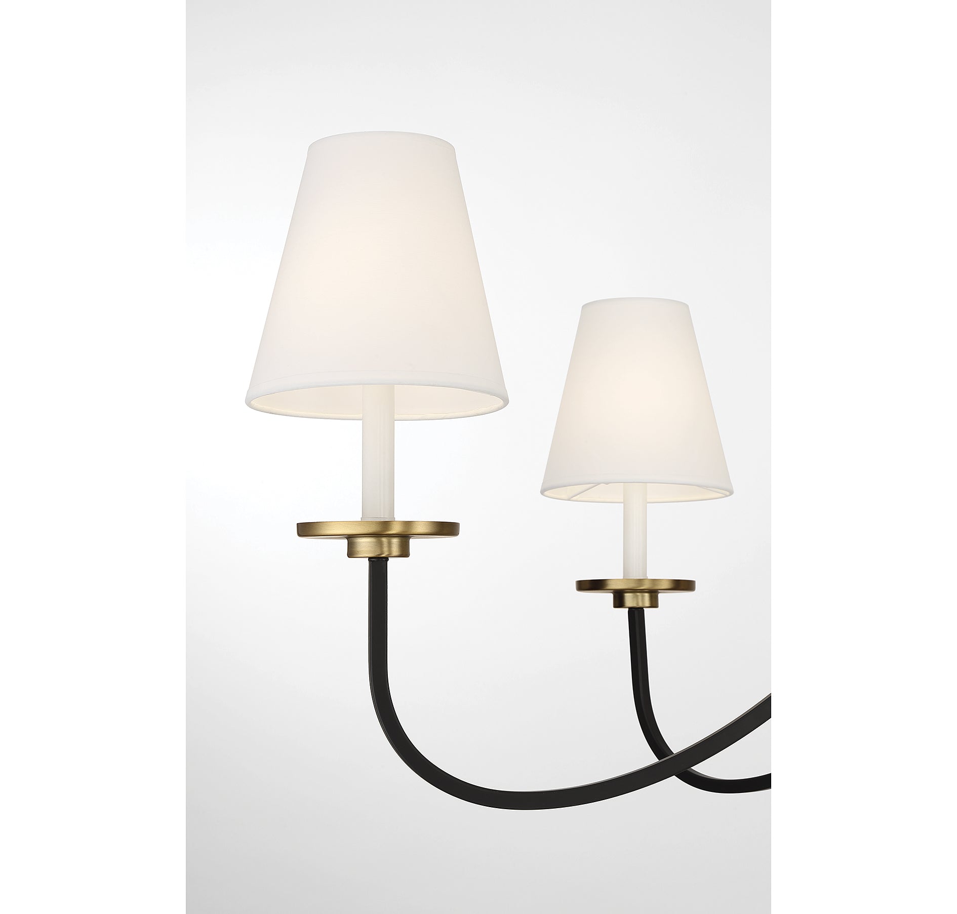 MERIDIAN, SCANDINAVIAN BLACK WITH NATURAL BRASS ACCENTS CHANDELIER, CHANDELIER LIGHT