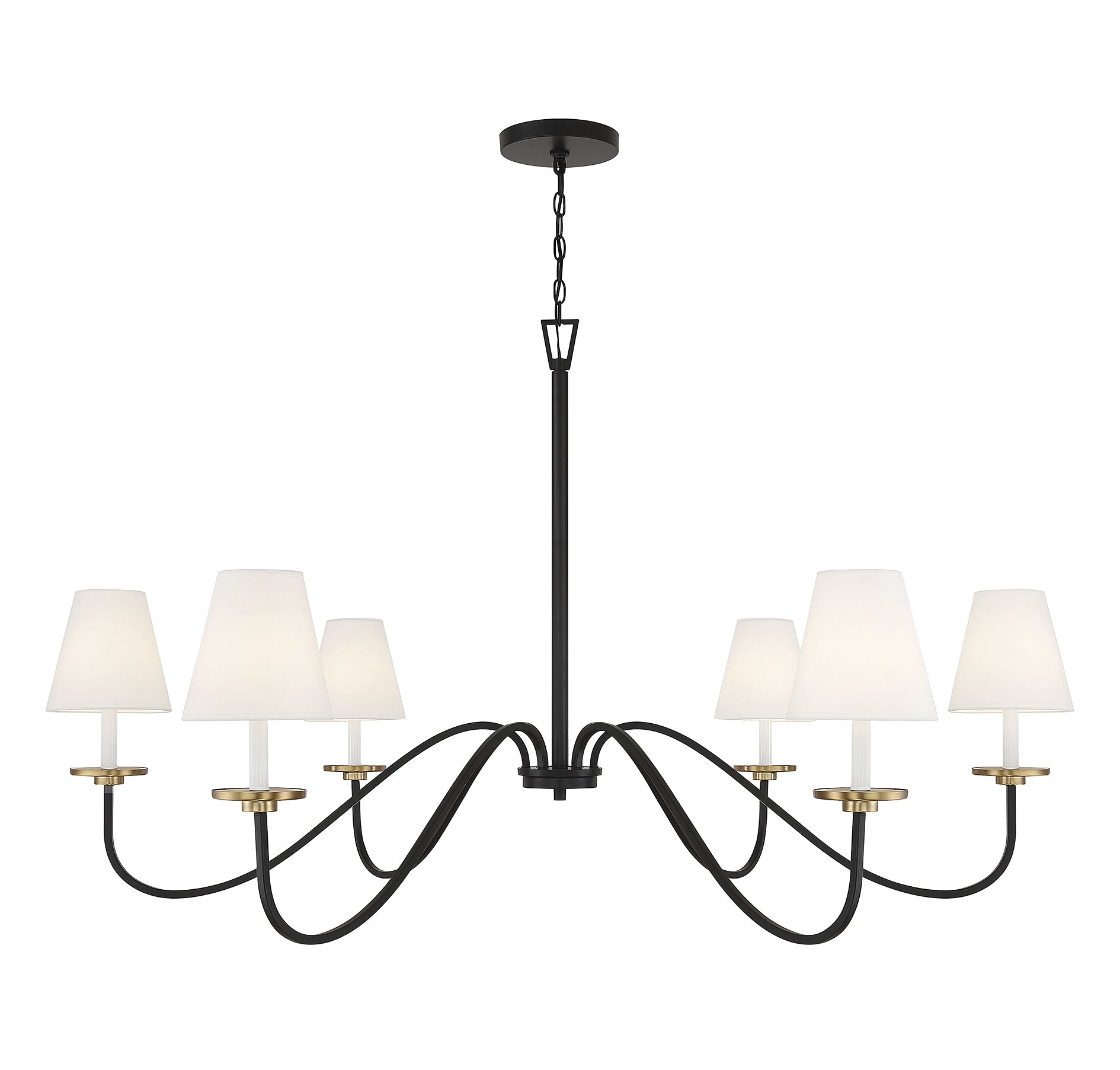 MERIDIAN, SCANDINAVIAN BLACK WITH NATURAL BRASS ACCENTS CHANDELIER, CHANDELIER LIGHT