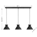 MERIDIAN, MID-CENTURY MODERN LINEAR CHANDELIER, LINEAR LIGHT