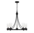 MERIDIAN, MODERN CONTEMPORARY MATTE BLACK CHANDELIER, CHANDELIER LIGHT