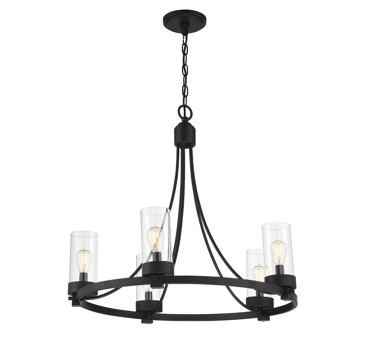 MERIDIAN, MODERN CONTEMPORARY MATTE BLACK CHANDELIER, CHANDELIER LIGHT
