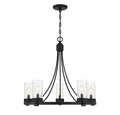 MERIDIAN, MODERN CONTEMPORARY MATTE BLACK CHANDELIER, CHANDELIER LIGHT