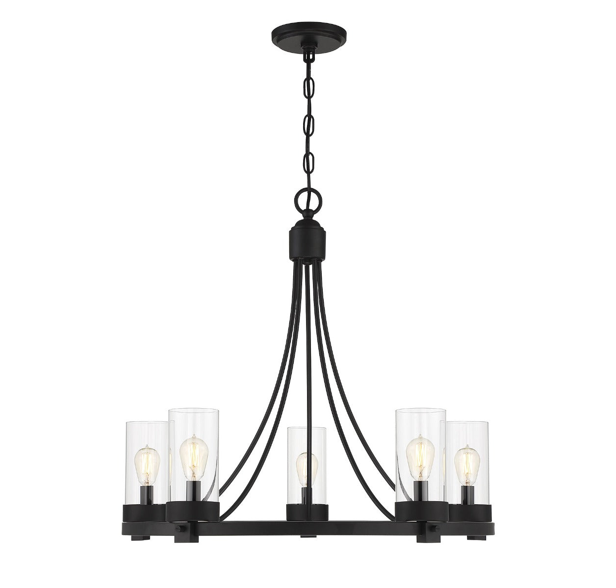 MERIDIAN, MODERN CONTEMPORARY MATTE BLACK CHANDELIER, CHANDELIER LIGHT