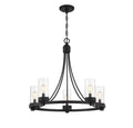 MERIDIAN, MODERN CONTEMPORARY MATTE BLACK CHANDELIER, CHANDELIER LIGHT