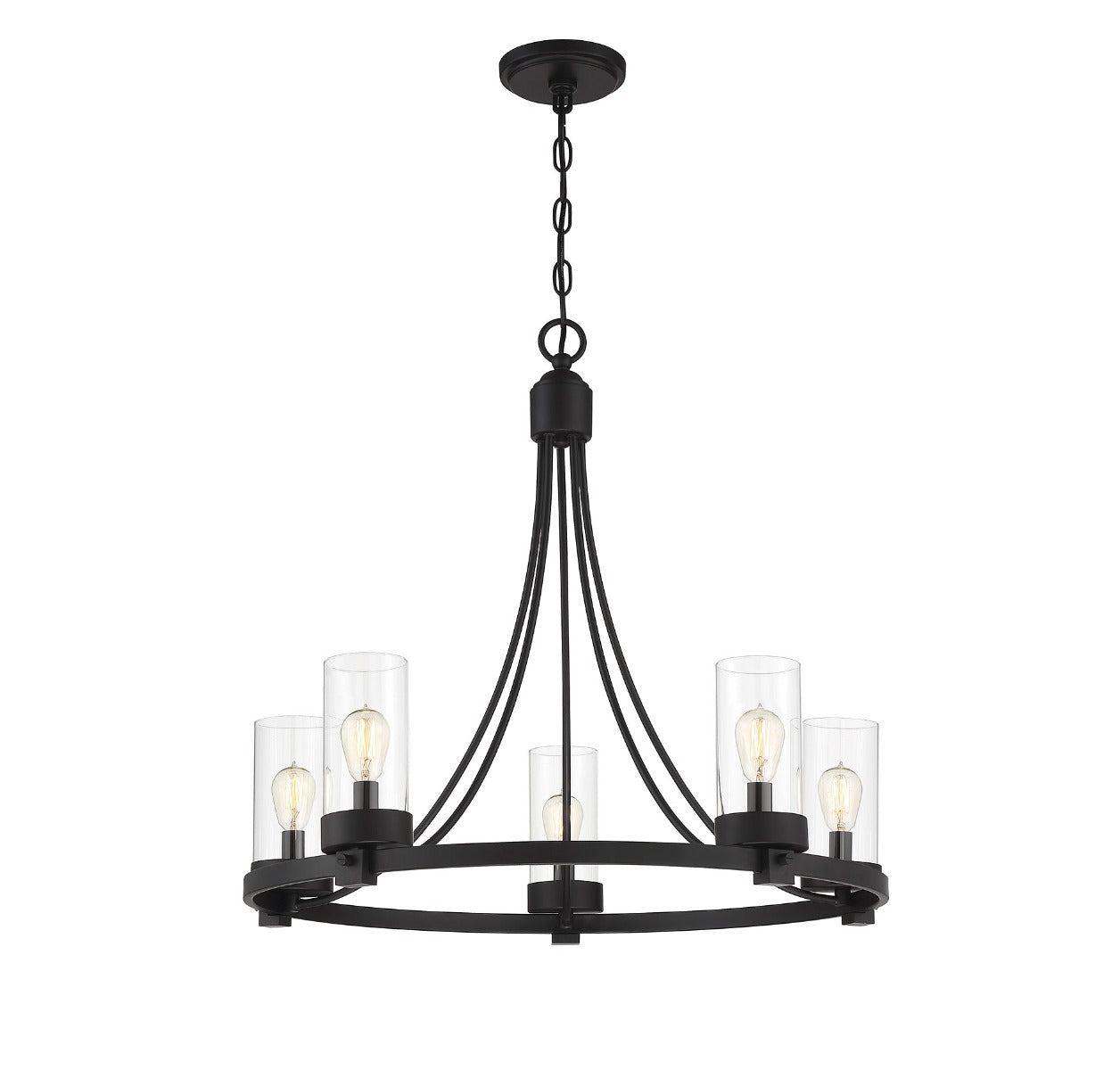 MERIDIAN, MODERN CONTEMPORARY MATTE BLACK CHANDELIER, CHANDELIER LIGHT