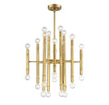 MERIDIAN, MID-CENTURY MODERN ECLECTIC NATURAL BRASS CHANDELIER, CHANDELIER LIGHT