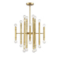 MERIDIAN, MID-CENTURY MODERN ECLECTIC NATURAL BRASS CHANDELIER, CHANDELIER LIGHT