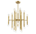 MERIDIAN, MID-CENTURY MODERN ECLECTIC NATURAL BRASS CHANDELIER, CHANDELIER LIGHT