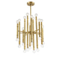 MERIDIAN, MID-CENTURY MODERN ECLECTIC NATURAL BRASS CHANDELIER, CHANDELIER LIGHT