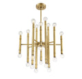 MERIDIAN, MID-CENTURY MODERN ECLECTIC NATURAL BRASS CHANDELIER, CHANDELIER LIGHT
