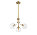 MERIDIAN, MID-CENTURY NATURAL BRASS CHANDELIER, CHANDELIER LIGHT