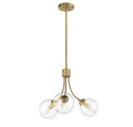 MERIDIAN, MID-CENTURY NATURAL BRASS CHANDELIER, CHANDELIER LIGHT