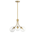 MERIDIAN, MID-CENTURY NATURAL BRASS CHANDELIER, CHANDELIER LIGHT