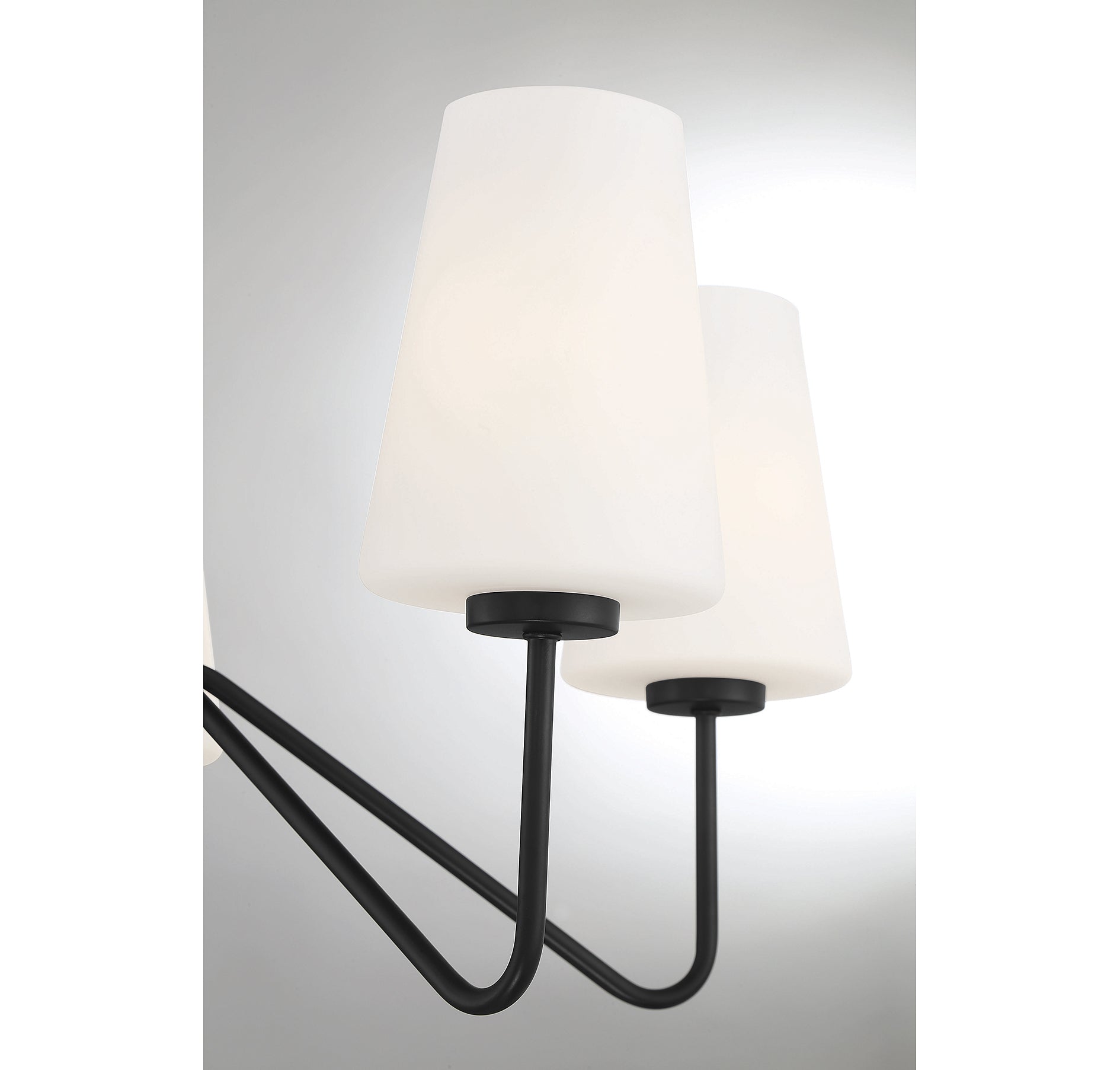 MERIDIAN, MID-CENTURY MATTE BLACK CHANDELIER, CHANDELIER LIGHT