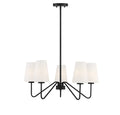 MERIDIAN, MID-CENTURY MATTE BLACK CHANDELIER, CHANDELIER LIGHT