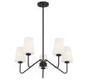 MERIDIAN, MID-CENTURY MATTE BLACK CHANDELIER, CHANDELIER LIGHT