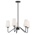 MERIDIAN, MID-CENTURY MATTE BLACK CHANDELIER, CHANDELIER LIGHT