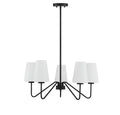 MERIDIAN, MID-CENTURY MATTE BLACK CHANDELIER, CHANDELIER LIGHT