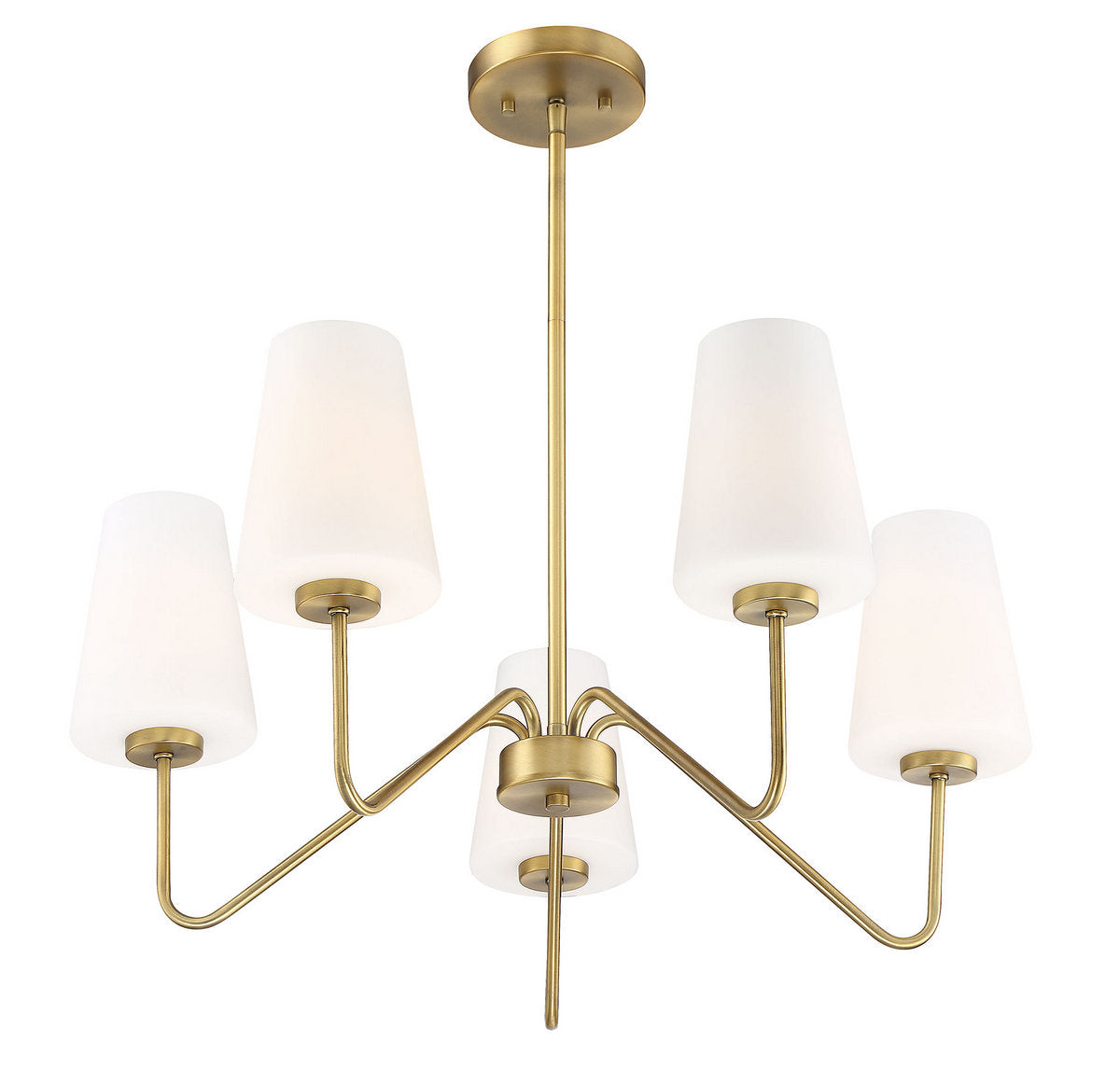 MERIDIAN, MID-CENTURY NATURAL BRASS CHANDELIER, CHANDELIER LIGHT