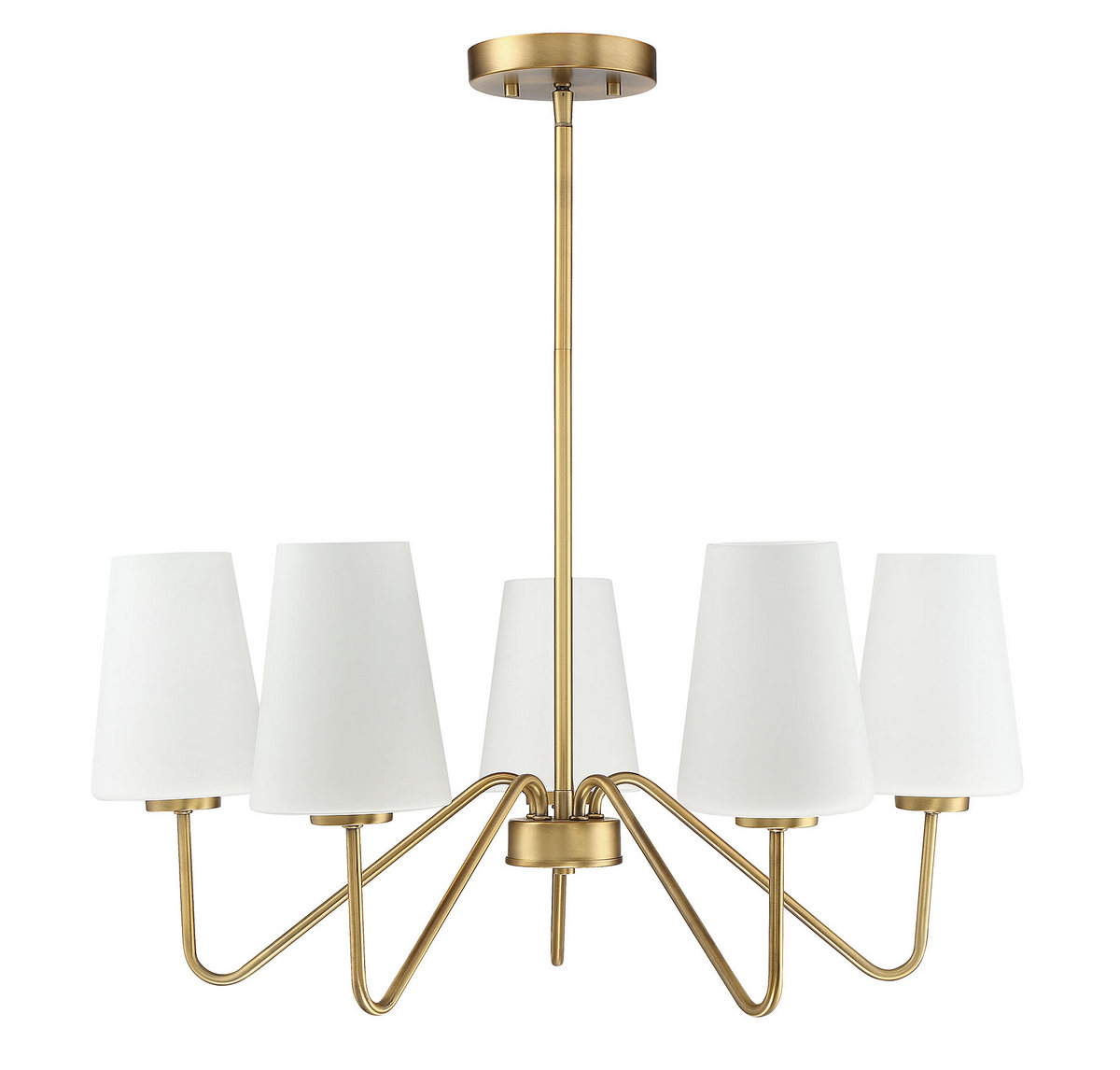 MERIDIAN, MID-CENTURY NATURAL BRASS CHANDELIER, CHANDELIER LIGHT